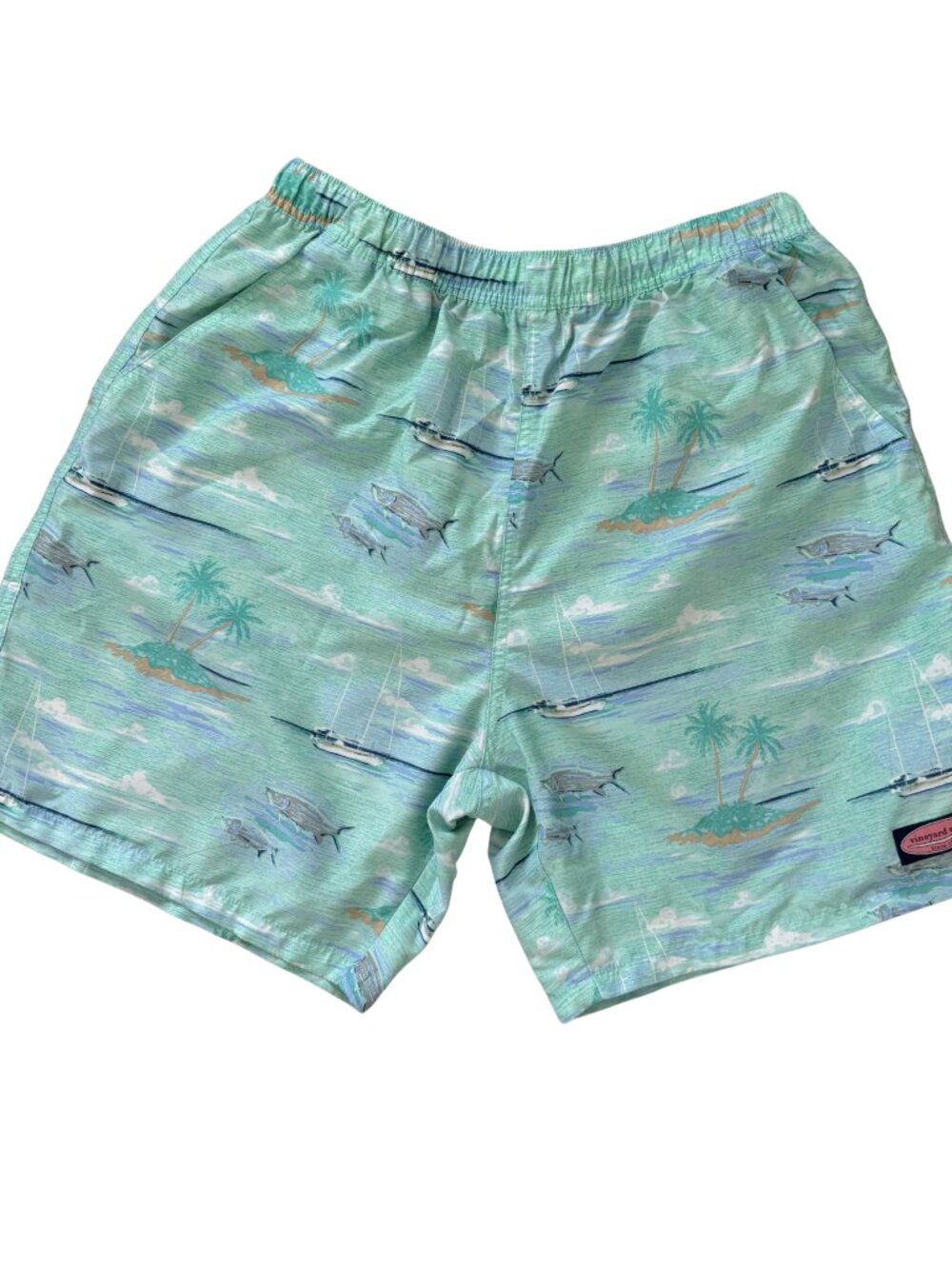 Vineyard Vines Palm Tree and Waves Swim Trunks